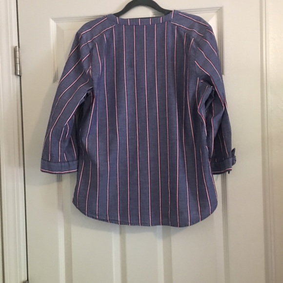 Anne Klein Button Down Striped Shirt - Picture 2 of 6
